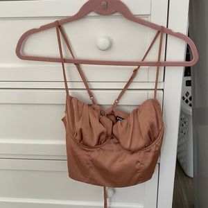 Shein Lace Up Satin Corset